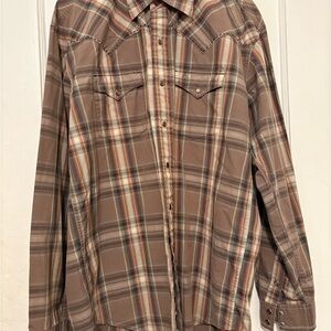 Stetson Brown Plaid Casual Button Down Shirt